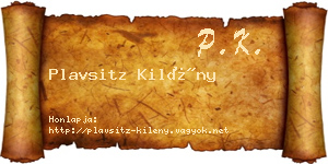 Plavsitz Kilény névjegykártya